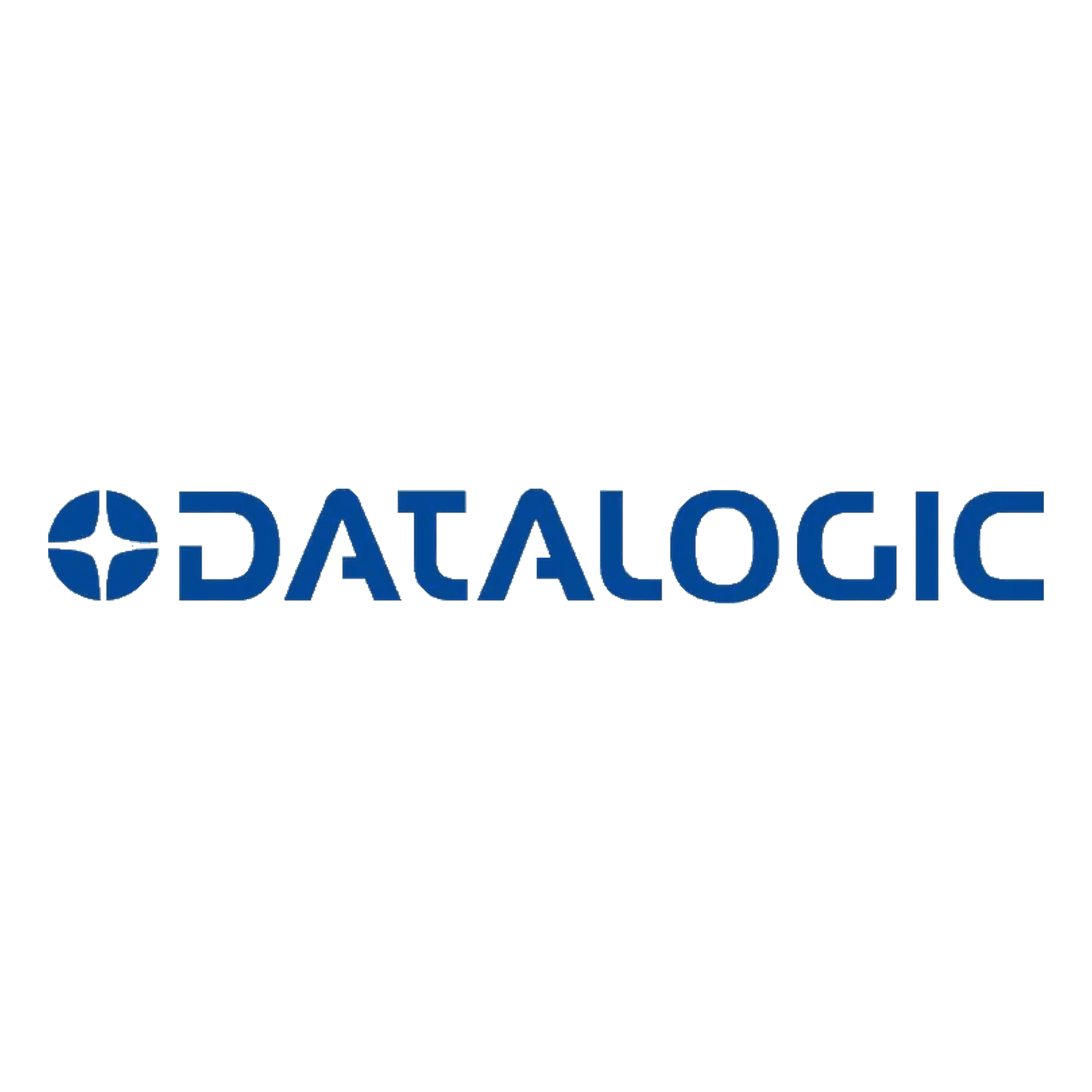 Dark blue Datalogic logo featuring a circular icon with a white four-pointed star shape.